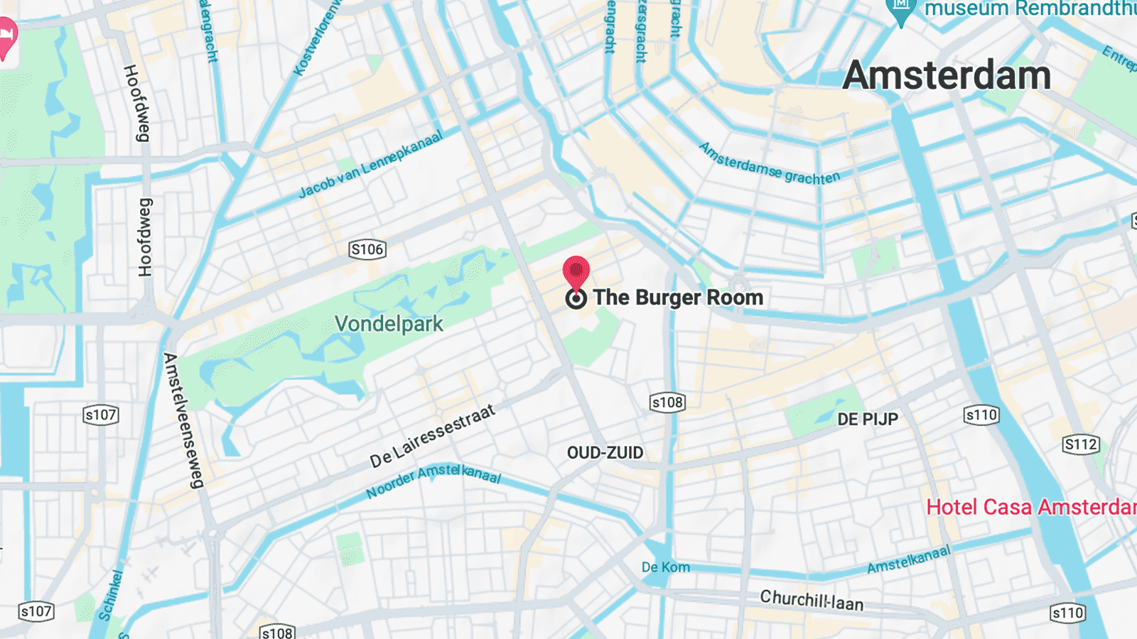The Burger Room Amsterdam Map