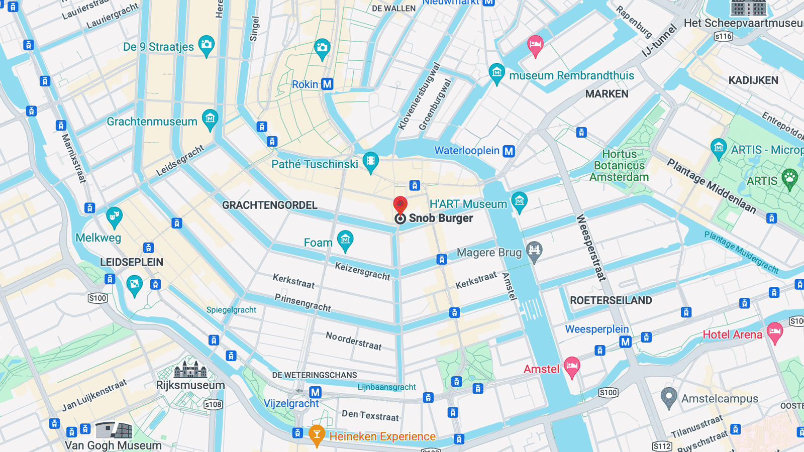Snob Burger Amsterdam Map